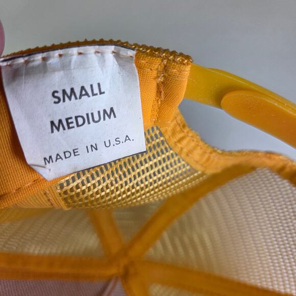 Vintage Stren Fishing Trucker Hat Mesh Snapback Yellow White Foam Front USA - Picture 8 of 9